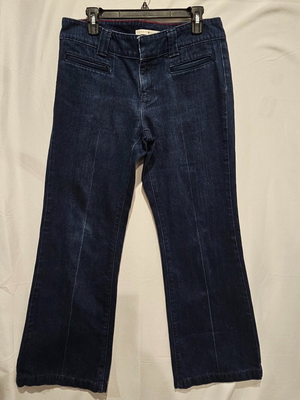 Vintage Tommy Hilfiger 100% Cotton Wide Leg Pants Women's Size 8 Blue 90s